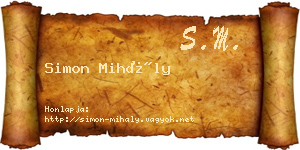 Simon Mihály névjegykártya