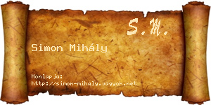 Simon Mihály névjegykártya