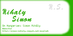 mihaly simon business card